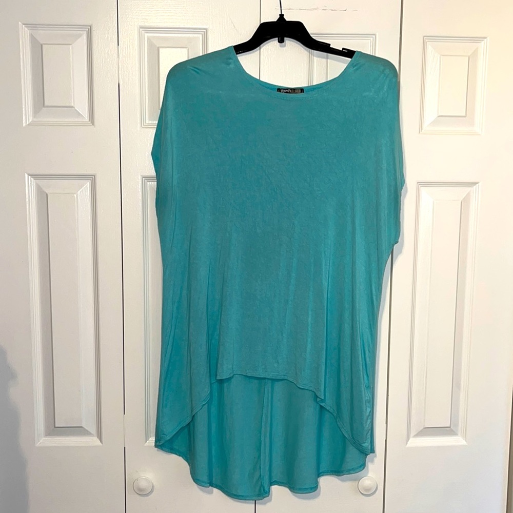 Light blue high low tunic top